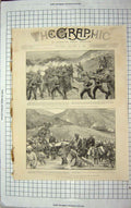 Original Old Antique Print 1898 War Scene Withdrawal Tirah Bara Westmacott Army