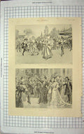 Old Antique Print 1898 Babes Wood Theatre Drury Lane Garrick Cinderella 19th