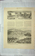 Original Old Antique Print 1898 Tirah Field Force Hospital Chamkanni Tribe War