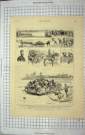Original Old Antique Print 1881 Marquis Lorne Mounted Police Crozier Man River