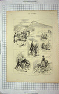 Original Old Antique Print 1885 Scotland Mountains Miss Grace Doleful Brown
