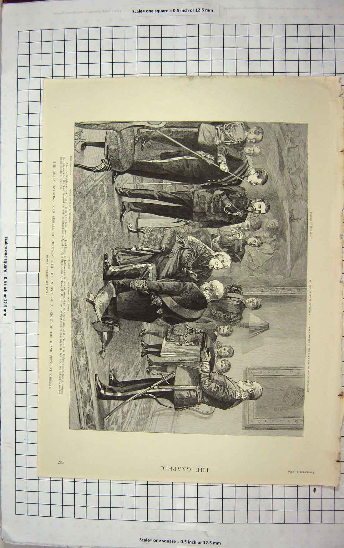 Old Antique Print 1894 Queen Lord Russell Killowen Knight Cross Osborne 19th