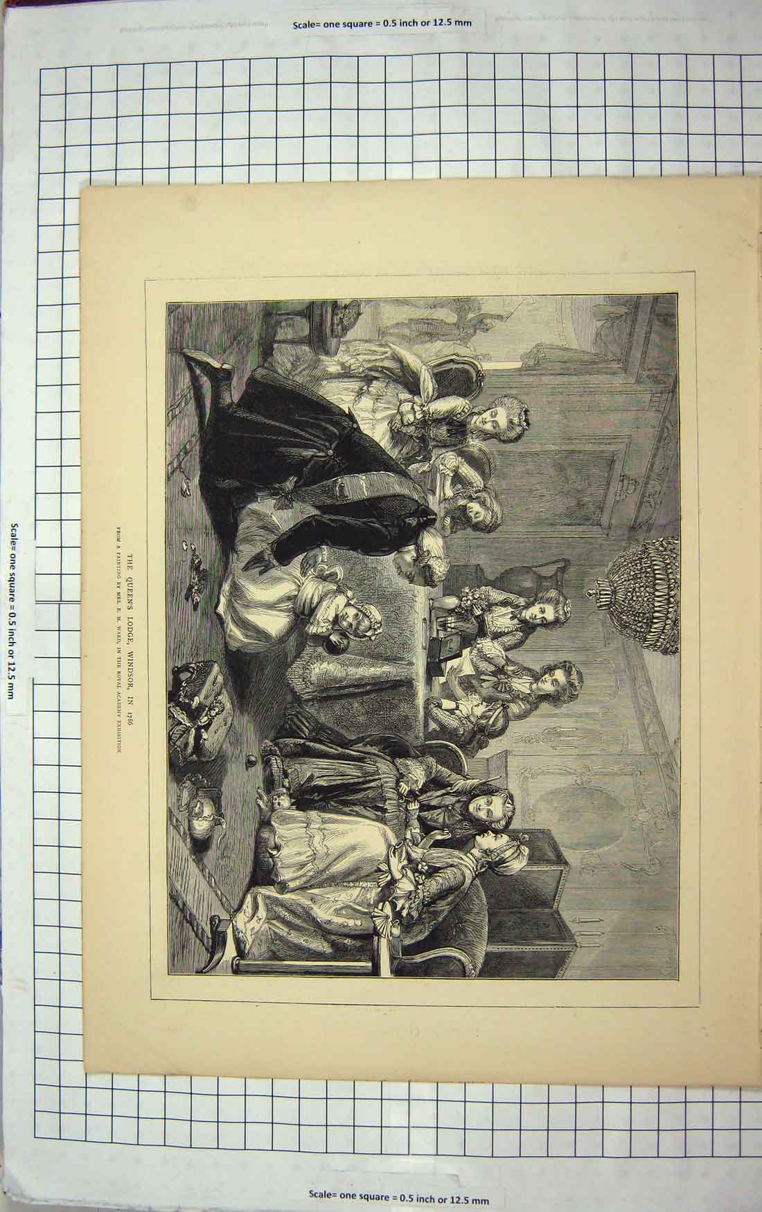 Old Antique Print 1872 Scene Queen'S Lodge Windsor Castle London England 19th