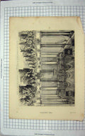 Original Old Antique Print 1875 Ball Cutler'S Hall Mayor Prince Wales Sheffield