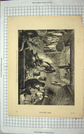 Original Old Antique Print 1879 Moose Hunting Canada Shanty Sport Fine Art Hall