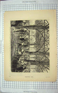 Old Antique Print 1877 United States America Scene Central Park New York 19th