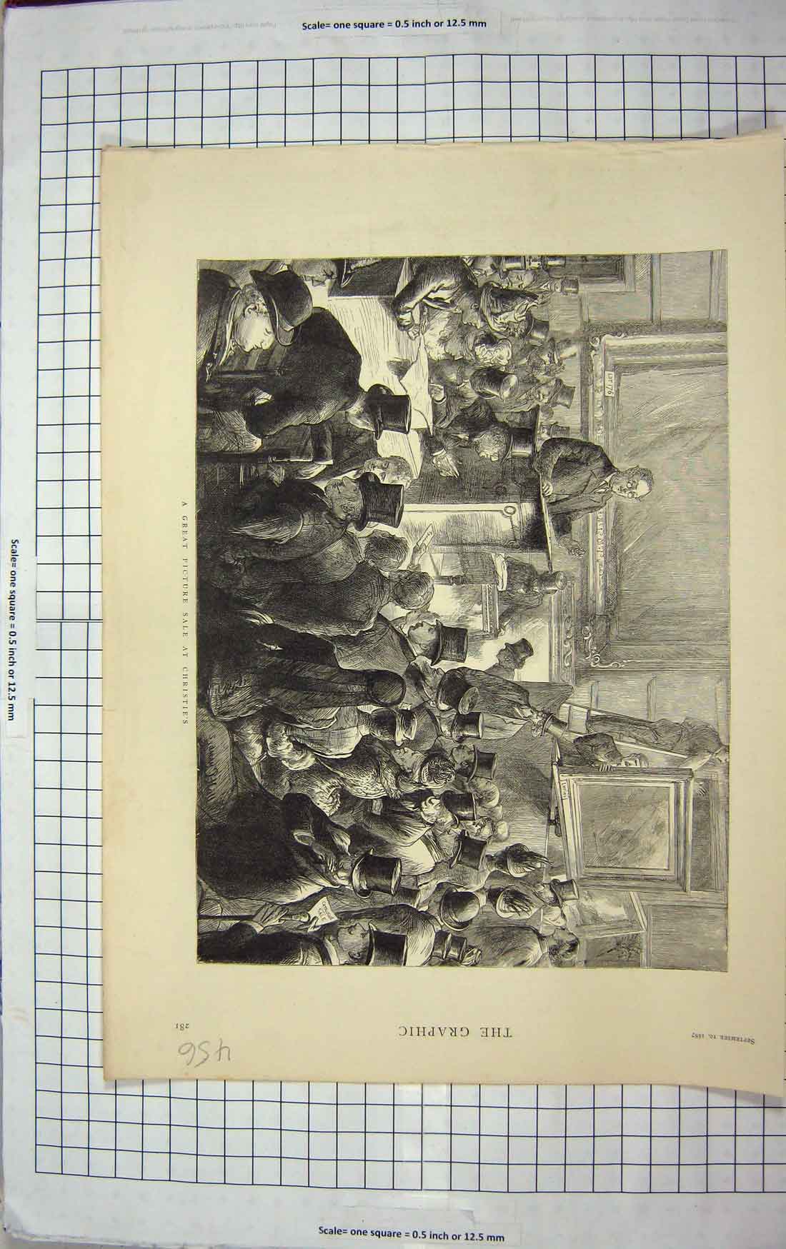 Antique Print Ref.937 1887 Scene Great Picture Sale Christies Art Paintings