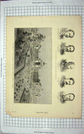 Old Antique Print 1880 Exhibition Building Brussels Commons Lawley Mappin 19th