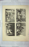 Original Old Antique Print 1885 Abyssinia Broundo Raw Meat Feats Rank Mead 19th