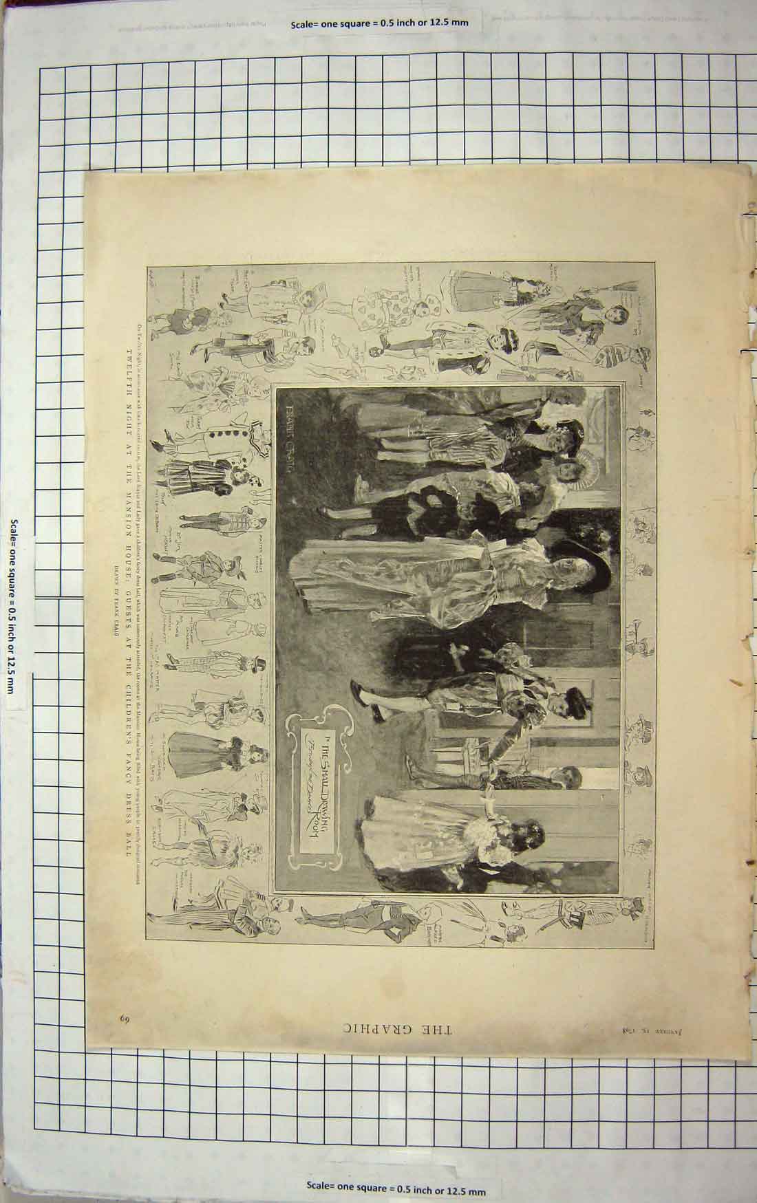 Old Antique Print 1898 Mansion House Children Fancy Dress Baden-Powell 19th