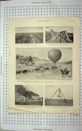 Antique Old Print 1900 Bob'S Eye Balloon Kroonstad Kaffirs Ladies Fashion 20th