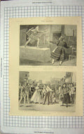 Old Antique Print 1898 Whittington Theatre Islington Surrey Bombay Army 19th