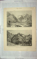 Antique Old Print 1893 Ali Musjid Fort Jamrud Khyber Pass Lundi Pantomime 19th