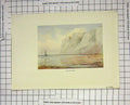 Original Old Antique Print Colour View Beachy Head England Lighthouse