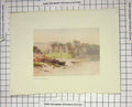 Original Old Antique Print Colour View Chepstow Castle Monmouthshire
