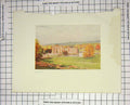 Original Old Antique Print Colour Leeds Castle Kent England Architecture