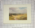 Original Old Antique Print Colour View Downs Countryside Landscape