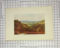 Original Old Antique Print Colour View Punch Bowl Hindhead Landscape