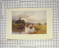 Original Old Antique Print Colour View Wallingford River Bridge Haslehust