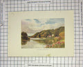 Original Old Antique Print Colour View River Thames Hurley Sutton Palmer