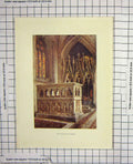 Original Old Antique Print Colour Architecture Cantilupe Shrine Church