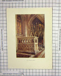 Original Old Antique Print Colour Cantilupe Shrine Church Architecture