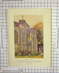 Original Old Antique Print Colour Winchelsea Church Architecture Haslehust 19th