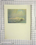 Original Old Antique Print Colour Scene Rain Shower Hastings England Victorian