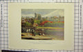 Original Old Antique Print Colour Windsor Castle London England Thames