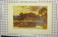Original Old Antique Print Haslehust Colour View Pangbourne England