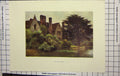 Original Old Antique Print Haselhust Colour Brinsop Manor Mansion House