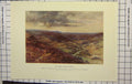Original Old Antique Print Colour View Moors Hackness William Rufus Derwent