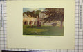 Original Old Antique Print Goble Colour Fountains Abbey Cloisters Gardener