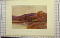 Original Old Antique Print Haslehust Colour View Streatley Hills Lake Trees