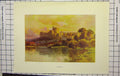 Original Old Antique Print Ref.903 Haslehust Colour View Windsor Castle London