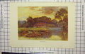 Original Old Antique Print Ref.905 Haslehust Colour View Pangbourne House Trees