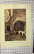 Original Old Antique Print Haslehust Colour Corner Wosley'S Kitchen 18th