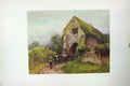 Original Old Antique Print Colour View Entrance Gate Cleeve Abbey England