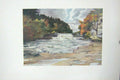 Original Old Antique Print Colour River Ure Aysgarth Force Wensleydale