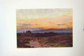Original Old Antique Print Colour Summer'S Eve Milford Common Sunrise