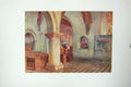 Original Old Antique Print Colour Interior Church Bere Regis Architecture