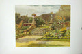Original Old Antique Print Colour Garden Moatd House Groombridge England 19th