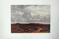 Original Old Antique Print Colour View Sandy Road Milford Heath England 20th