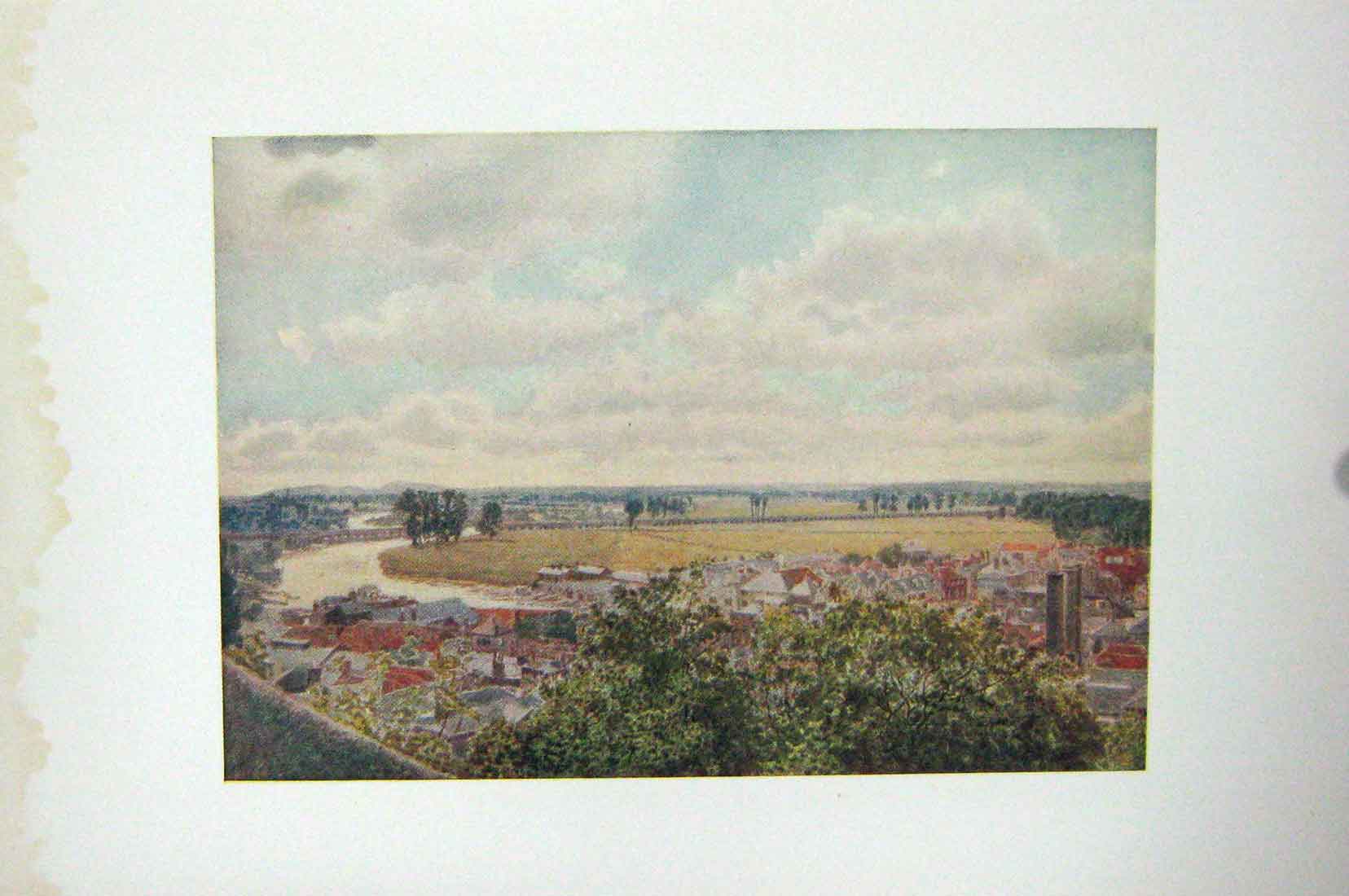 Original Old Antique Print Colour Ashley Hill Wycombe Hills London Henley