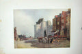 Original Old Antique Print Colour Windsor Market London Curfew Tower