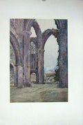 Original Old Antique Print Colour Bolton Abbey Wharfedale Monks Augustine