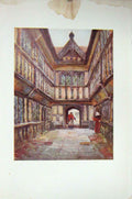 Original Old Antique Print Colour Ford'S Hospital Coventry England