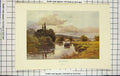 Original Old Antique Print Ref.909 Colour View Wallingford River Boat Bridge