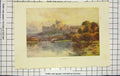 Original Old Antique Print Colour View Windsor Castle London River Thames