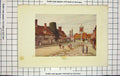 Original Old Antique Print Colour Street Scene Biddenden Children Playing